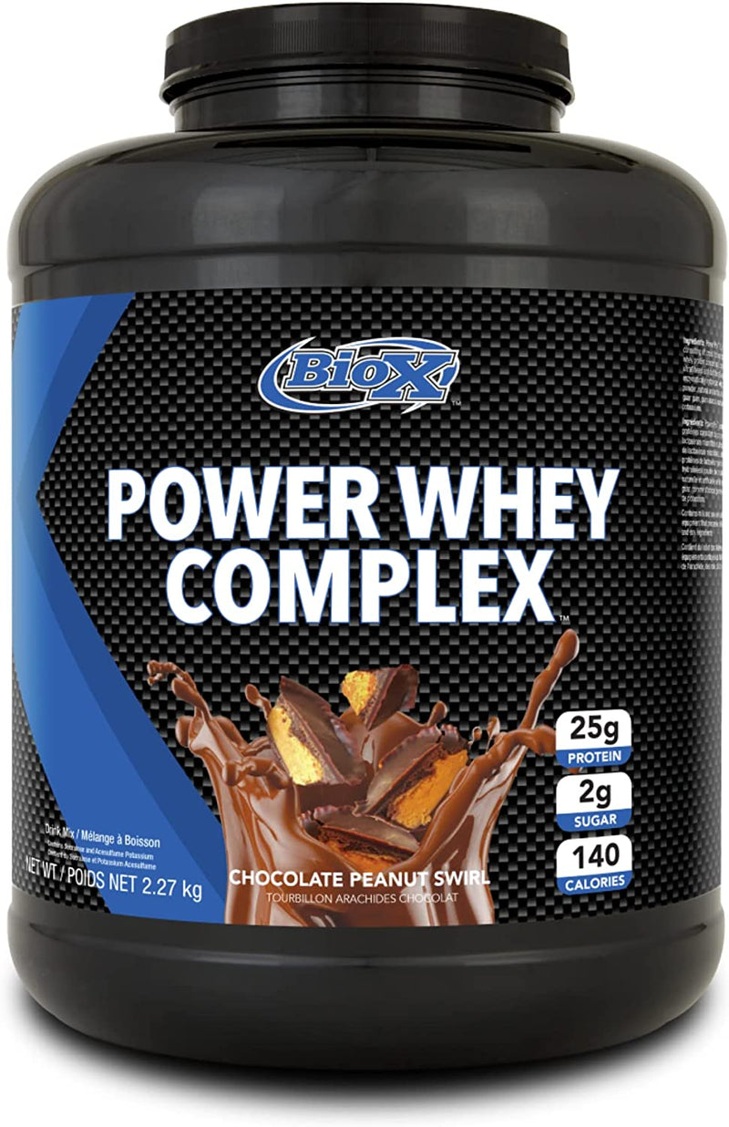 Load image into Gallery viewer, BioX Power Whey Complex Protein 2.27kg (Chocolate Peanut Butter Swirl)
