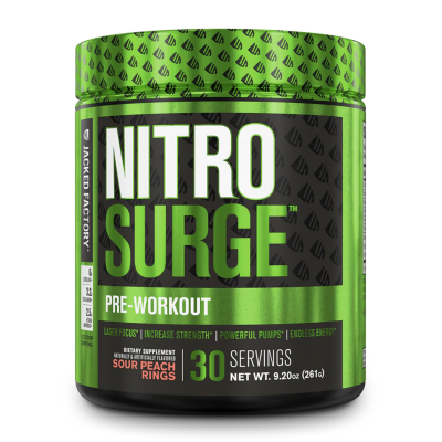Jacked Factory NitroSurge Pre Workout 30 Servings (Sour Peach Rings)