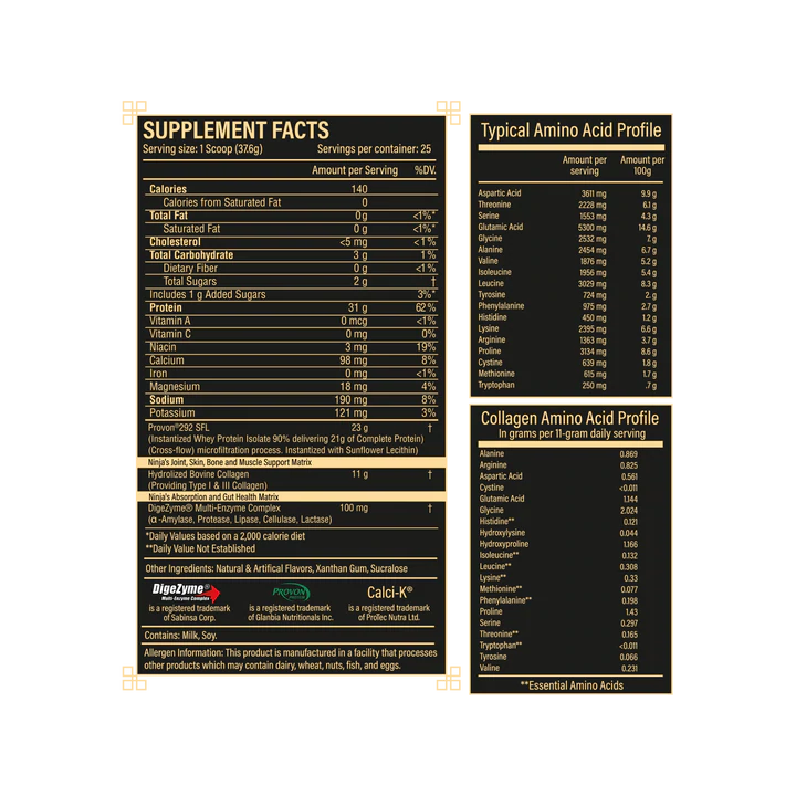 Ninja Gains Protein 25 Servings (Peanut Butter Candy)